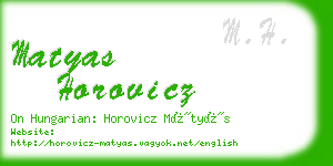matyas horovicz business card